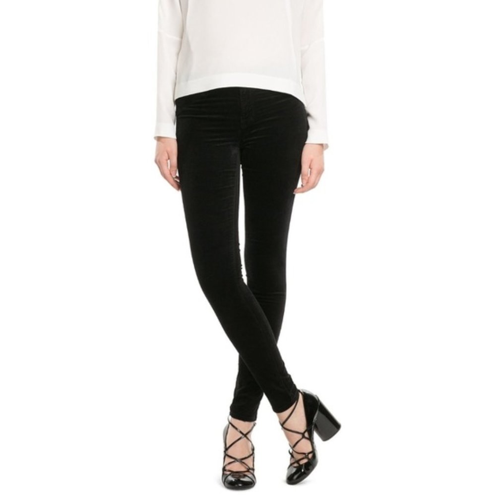 J.Crew black velvet skinny pants